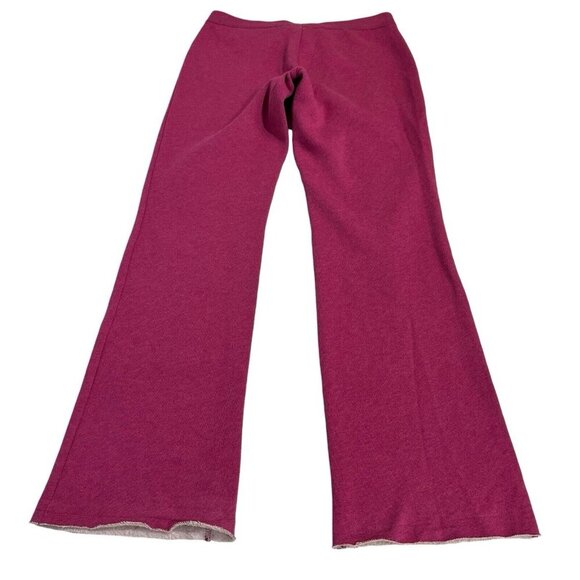 Vintage Express Tricot Fleece Pant Pink Wide Leg Pull On Sequin Logo 90s Y2K - Picture 2 of 9